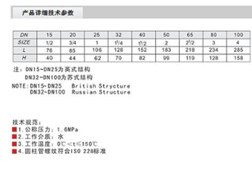 噴泉球閥參數(shù)